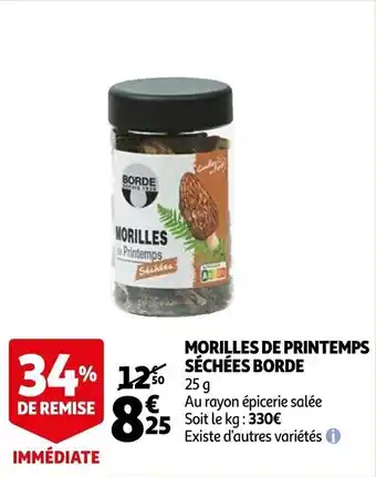 Auchan Morilles de printemps séchées borde offre