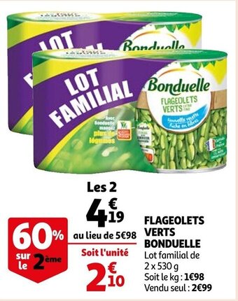 Auchan Flageolets verts BONDUELLE offre