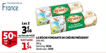 Auchan La bûche fondante de chèvre PRESIDENT offre