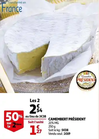 Auchan Camembert PRESIDENT offre