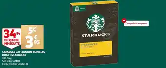 Auchan Capsules café blonde espresso roast starbucks offre