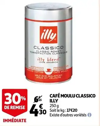 Auchan Café moulu classico ILLY offre