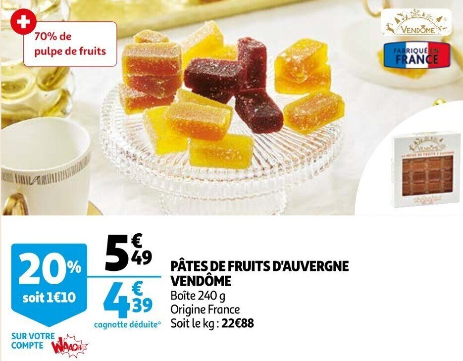 Promo Pâtes de fruits d'auvergne vendôme chez Auchan