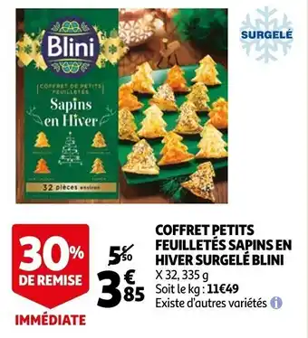 Coffret petits feuilletés sapins en hiver surgelé BLINI