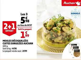Auchan Moules décoquillées cuites surgelées auchan offre