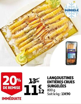 Auchan Langoustines entières crues surgelées offre