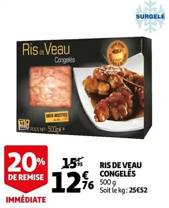 Auchan Ris de veau congelés offre