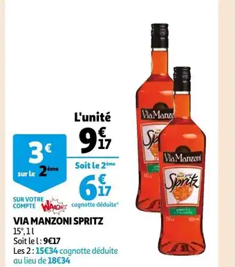 Auchan Via Manzoni Spritz offre