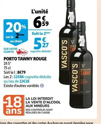 Auchan Porto Tawny Rouge offre