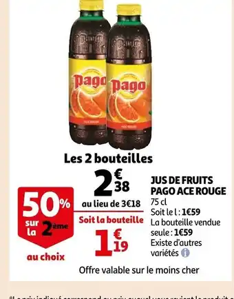 Auchan Jus de Fruits Pago Ace Rouge offre