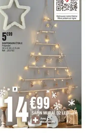 La Foir'Fouille Sapin Mural 32 Led offre