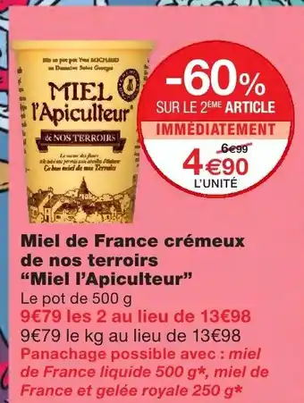 Monoprix Miel de France crémeux de nos terroirs offre