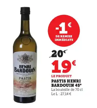 Super U Pastis henri bardouin 45 offre