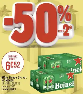 Géant Casino Bière blonde 5% vol. HEINEKEN offre