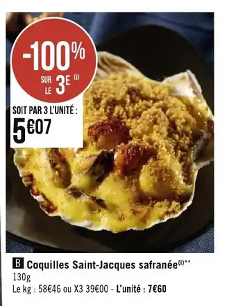 Géant Casino Coquilles saint-jacques safranée offre