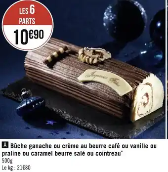 Géant Casino Bûche ganache ou crème au beurre café ou vanille ou offre