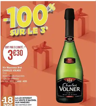 Géant Casino Vin Mousseux Brut Charles Volner 75cl offre