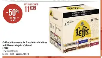 Géant Casino Coffret Découverte de 6 variétés de bières à différents degréss d'Alcool Leffe offre