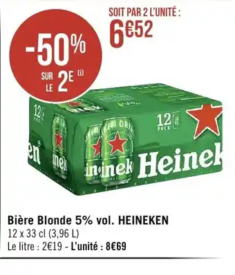 Géant Casino Biere Blonde 5%vol Heineken offre