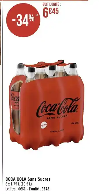Géant Casino Coca Cola Sans Sucres offre