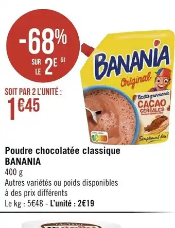 Géant Casino Poudre Chocolatée Classique Banania offre