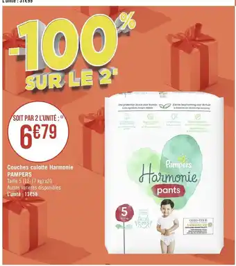 Géant Casino Couches Culotte Harmonie Pampers offre