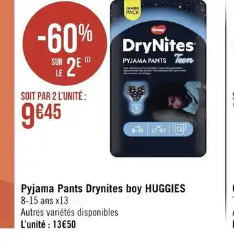 Géant Casino Pyjama Pants Drynites Boy Huggies offre