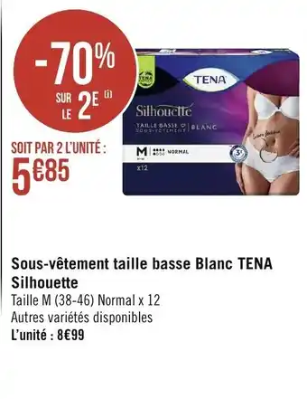 Sous-Vetement Taille Basse Blanc Tena Silhouette