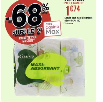 Géant Casino Essuie-Tout Maxi Absorbant Décoré Casino offre
