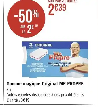 Géant Casino Gomme Magique Original Mr Propre offre