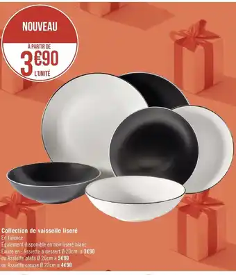 Géant Casino Collection de Vaisselle Lisere offre