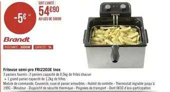 Géant Casino Friteuse Semi-Pro FRI2203E Inox offre
