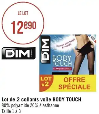 Dim Lot de 2 Collants Voile body touch