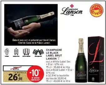 Intermarché Champagne le black label brut lanson offre