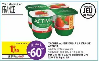 Intermarché Yaourt au bifidus à la fraise activia offre