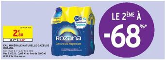 Intermarché Eau minérale naturelle gazeuse rozana offre