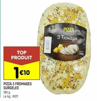 Pizza 3 fromages surgelée