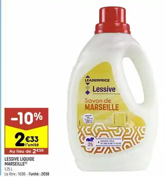 Leader Price Lessive liquide marseille offre