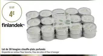 Géant Casino Lot de 30 bougies chauffe-plats parfumés offre