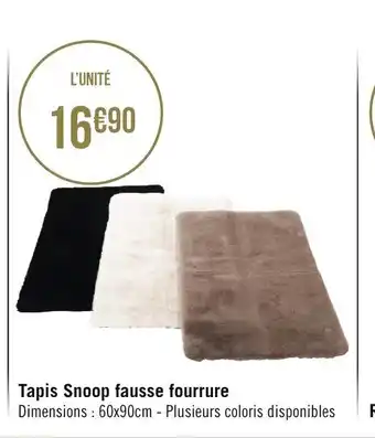 Géant Casino Tapis Snoop fausse fourrure offre