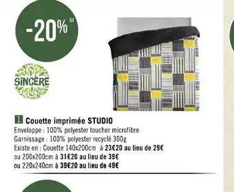 Géant Casino Couette Imprimee Studio offre