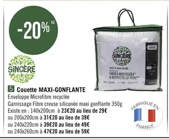 Géant Casino Couette Maxi-Gonflante offre