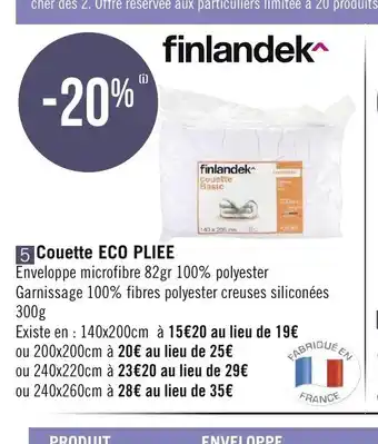 Géant Casino Couette Eco Pliee offre