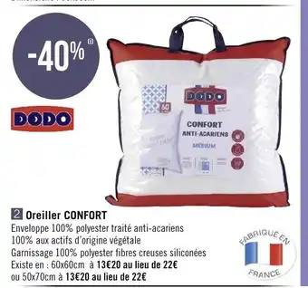 Géant Casino Oreiller Confort offre