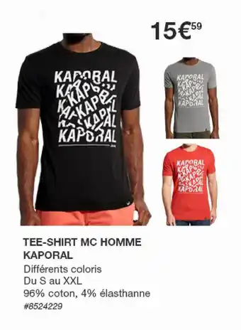 Costco Tee-shirt Mc Homme Kaporal offre