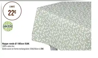 Géant Casino Nappe Ronde 180 cm ISAK offre