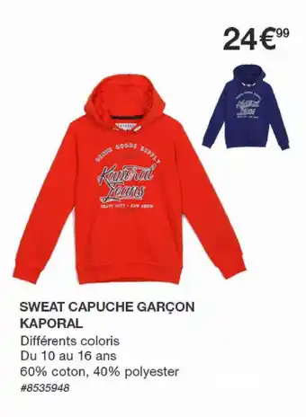 Costco Sweat Capuche Garçon Kaporal offre
