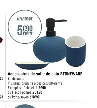 Géant Casino Accessoires De Salle De Bain Stoneware offre
