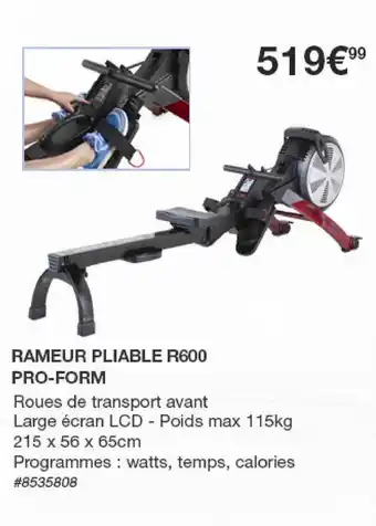 Costco Rameur Pliable R600 Pro-form offre