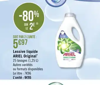 Géant Casino Lessive Liquide Ariel Original offre